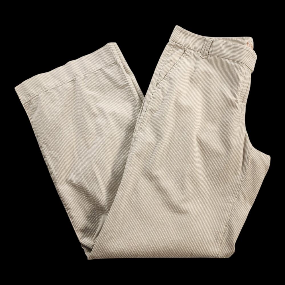 J. Crew White Gray Pinstriped Pants City Fit Women's 6 100% Cotton